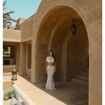 Crochet Short Sleeved Crop Top in White - Endless - UAE Rental and Resale for Women's Fashion