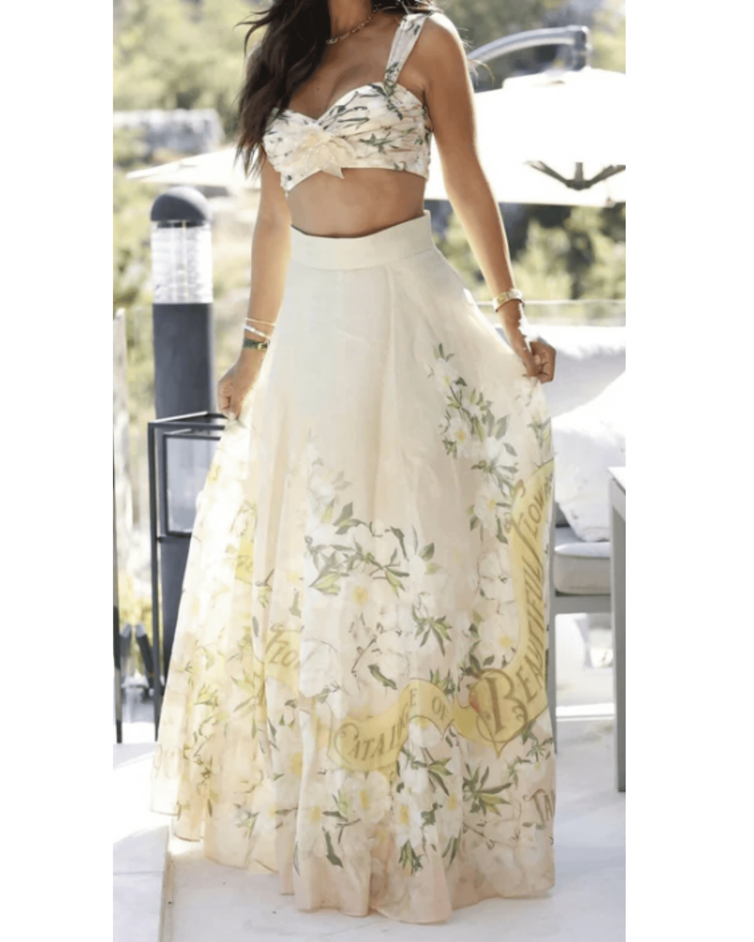 Crop & Maxi Skirt Co-ord Set - Endless - UAE Rental and Resale for Women's Fashion