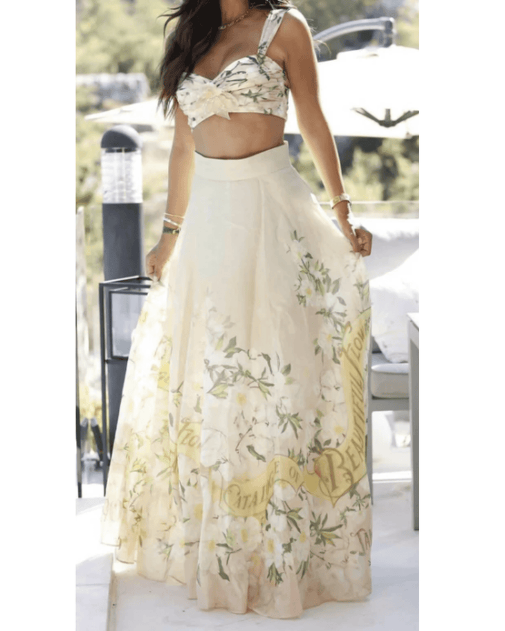 Crop & Maxi Skirt Co-ord Set - Endless - UAE Rental and Resale for Women's Fashion