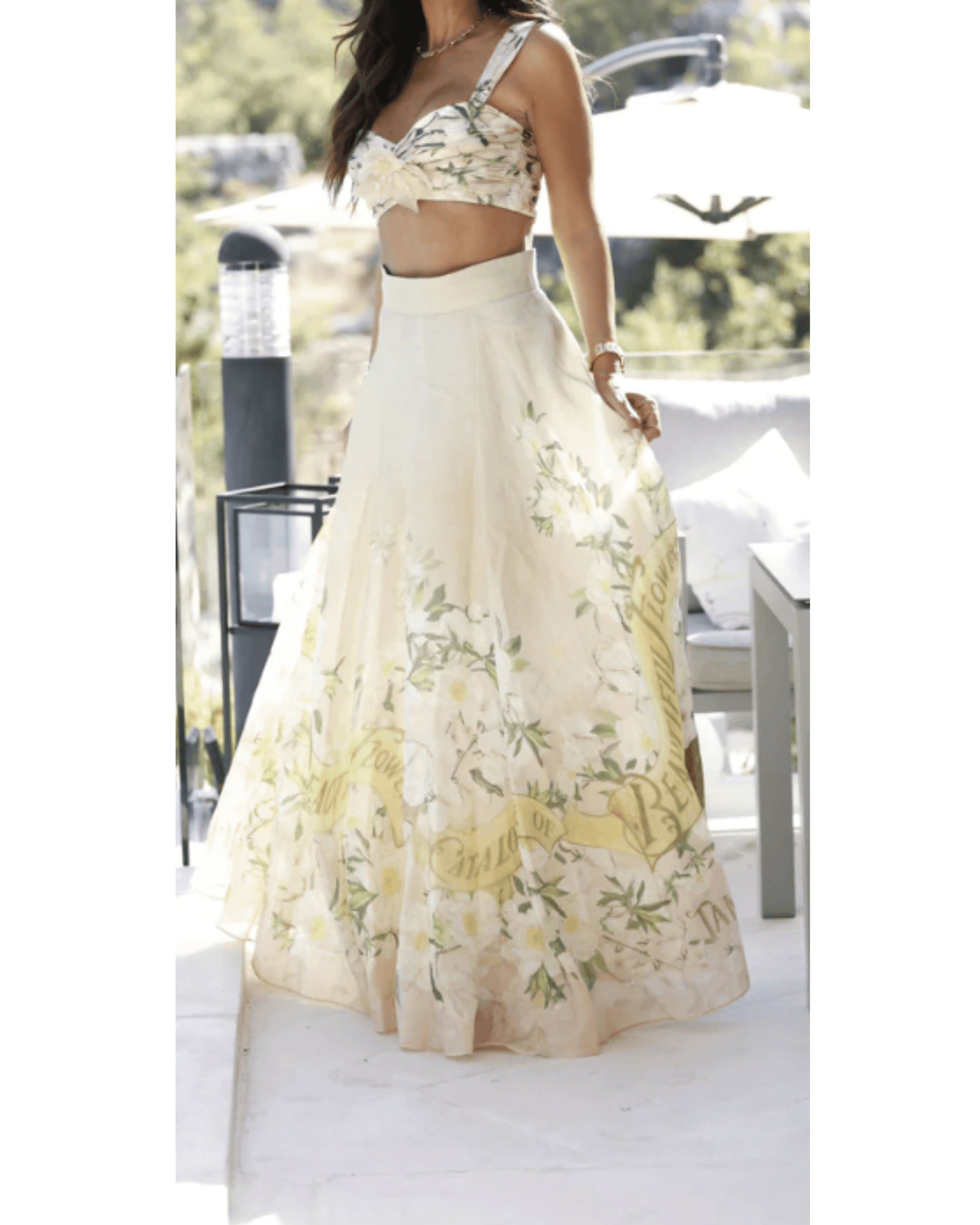 Crop & Maxi Skirt Co-ord Set - Endless - UAE Rental and Resale for Women's Fashion