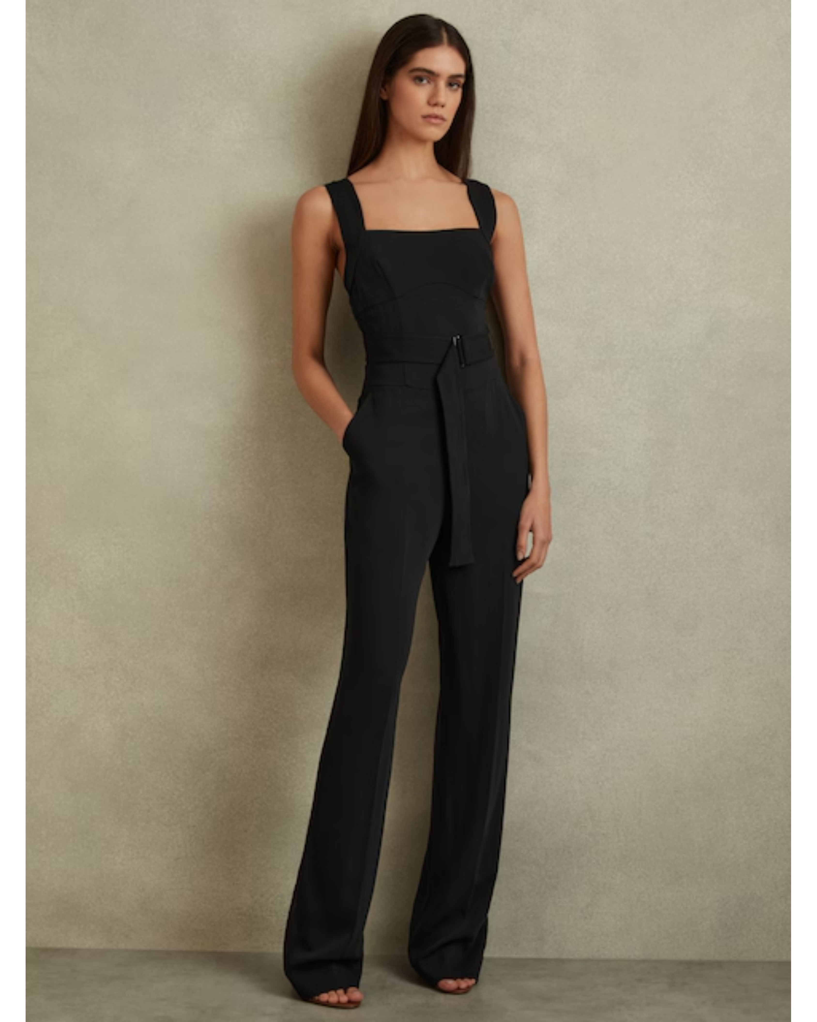 Cross Back Belted Jumpsuit - Endless - UAE Rental and Resale for Women's Fashion