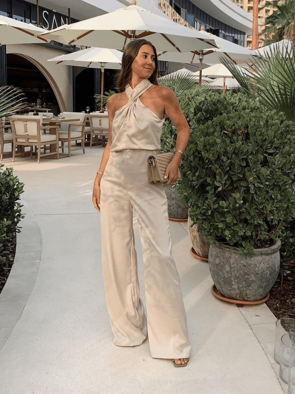 Cross Neck Jumpsuit - Endless - UAE Rental and Resale for Women's Fashion