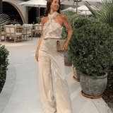 Cross Neck Jumpsuit - Endless - UAE Rental and Resale for Women's Fashion