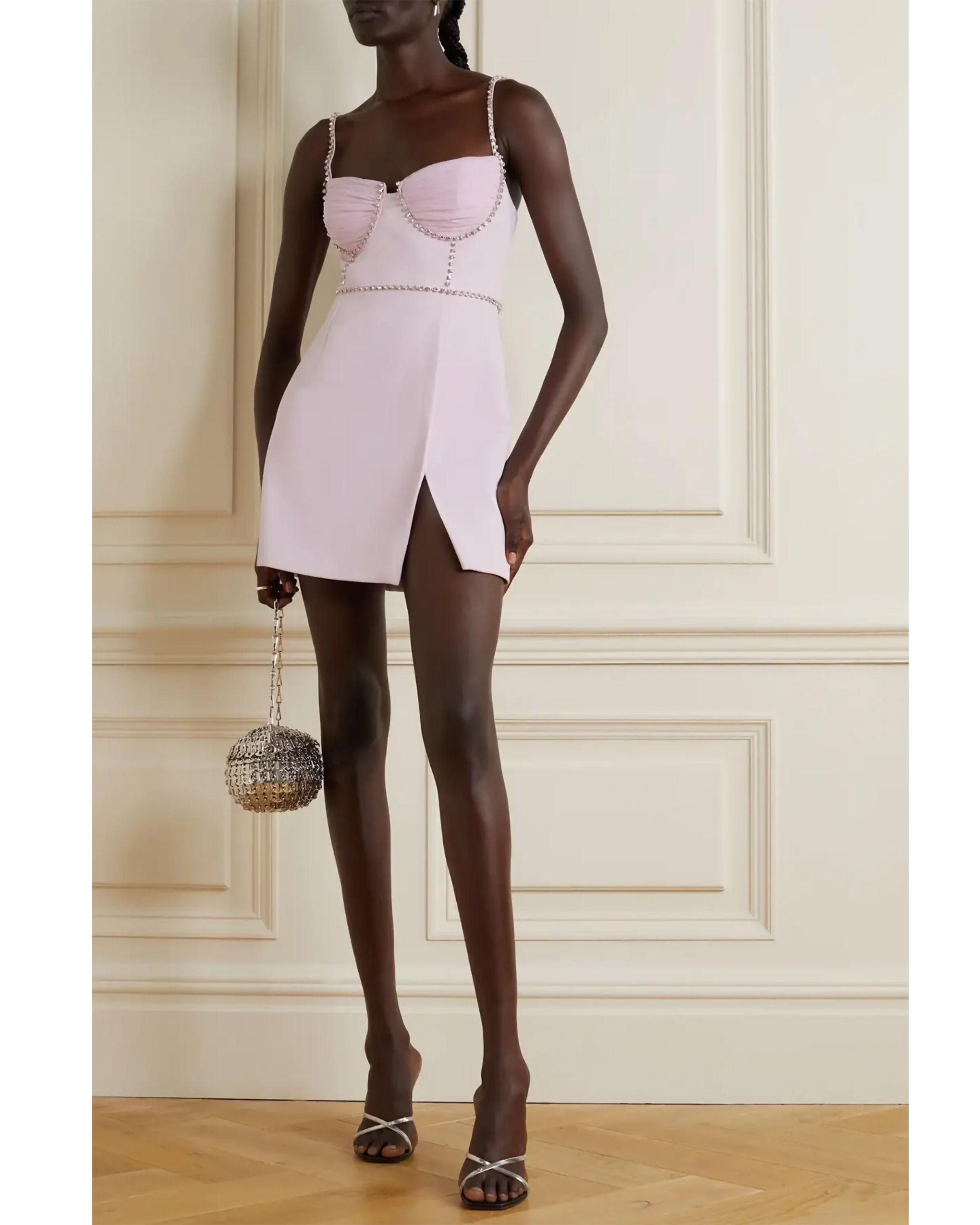 Crystal-Embellished Crepe Mini Dress - Endless - UAE Rental and Resale for Women's Fashion