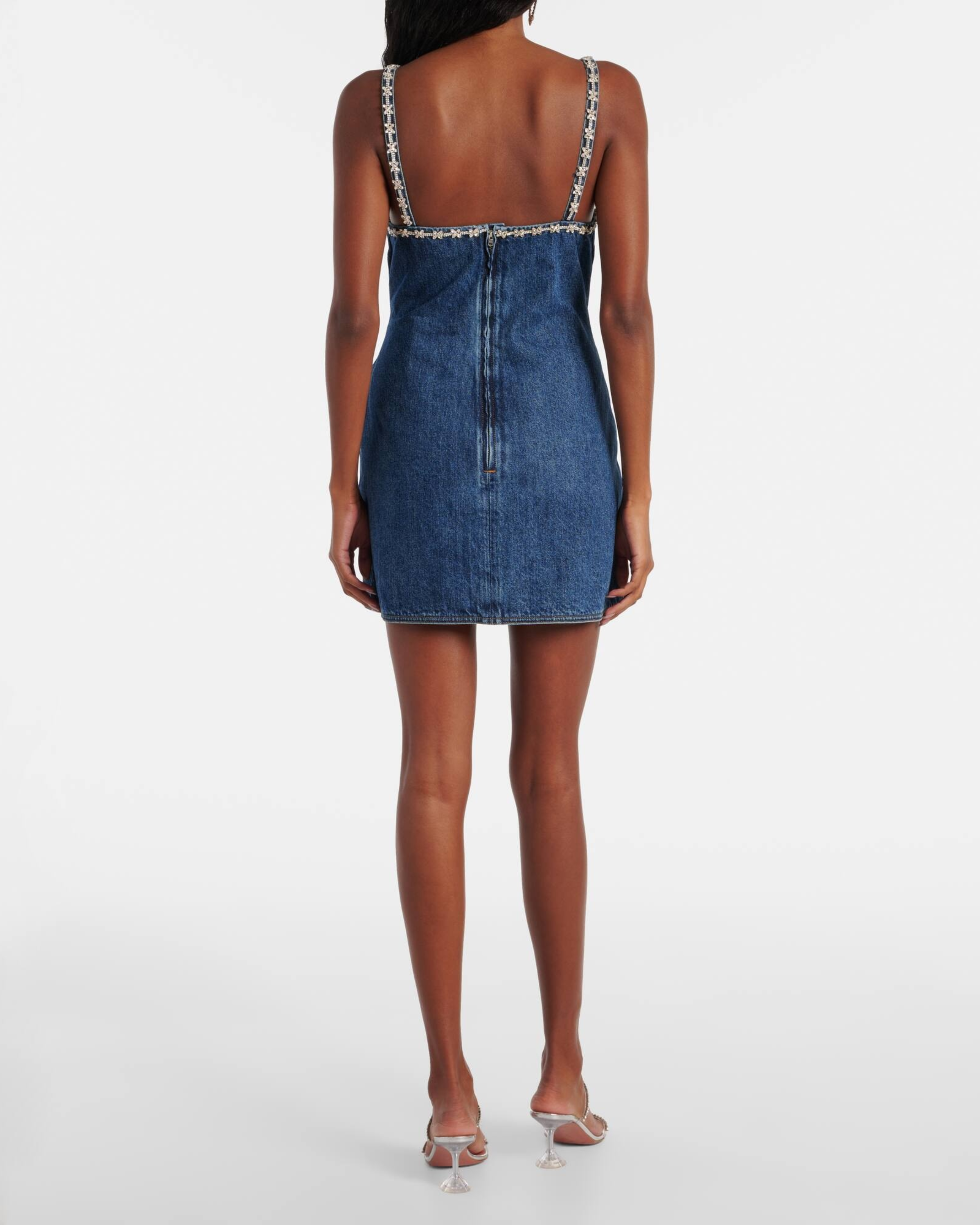Crystal-embellished Denim Mini Dress - Endless - UAE Rental and Resale for Women's Fashion