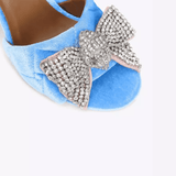 Crystal Embellished Velvet Sandals - Endless - UAE Rental and Resale for Women's Fashion