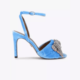 Crystal Embellished Velvet Sandals - Endless - UAE Rental and Resale for Women's Fashion