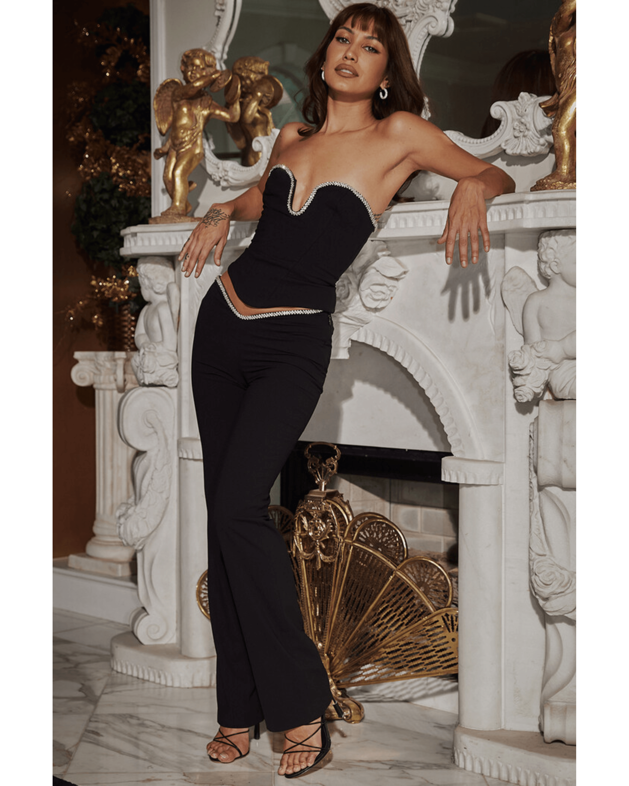 Crystal Trimmed Co-ord Sets - Endless - UAE Rental and Resale for Women's Fashion