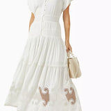 Embroidered Ruffled Maxi Dress