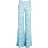 Metallic-Crochet Flared Trousers