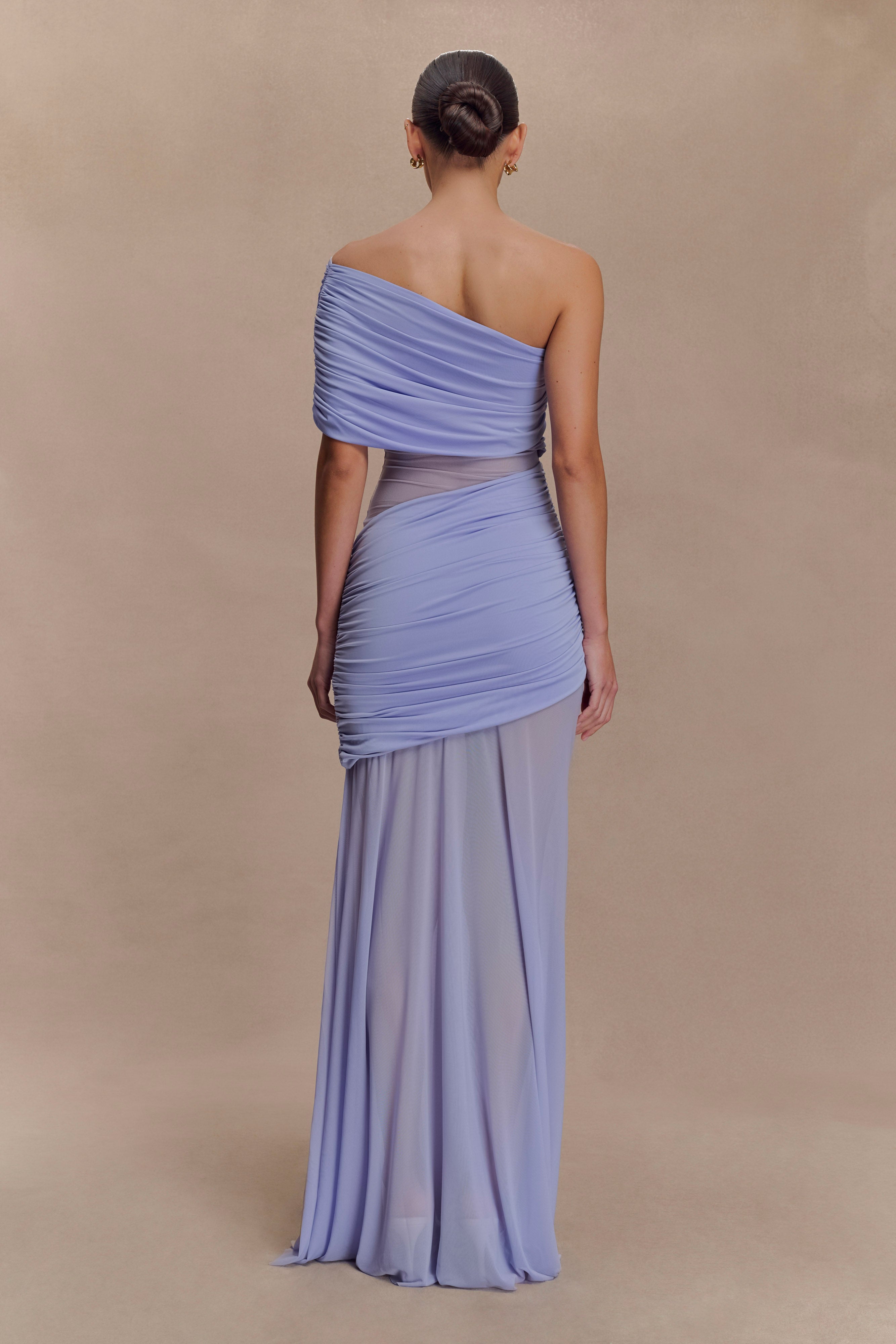 Dallas One Shoulder Mesh Maxi Dress - Endless - UAE Rental and Resale for Women's Fashion