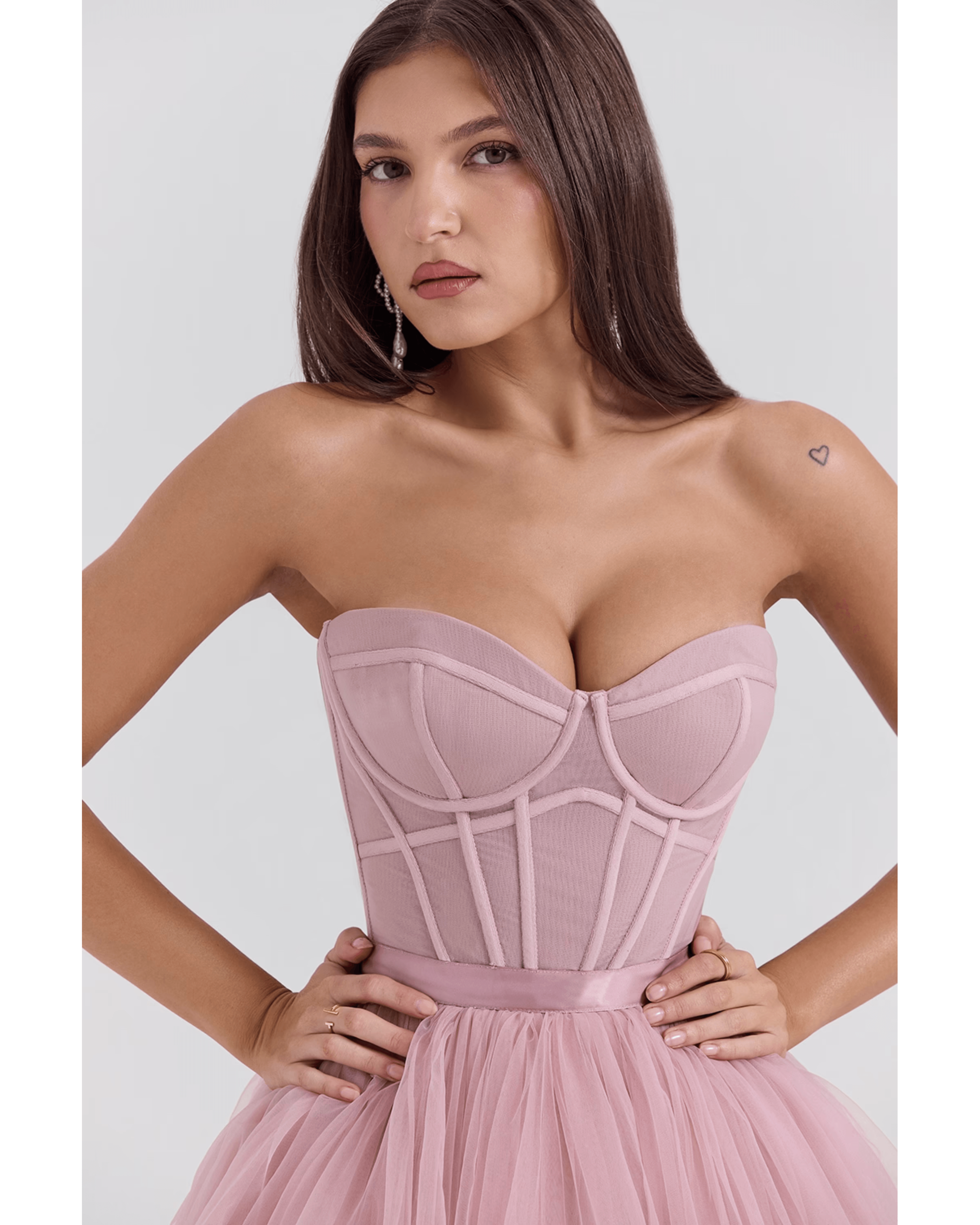 Darling French Rose Tulle Midi Dress - Endless - UAE Rental and Resale for Women's Fashion