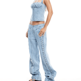 Daydream Tie Up Jeans - Endless - UAE Rental and Resale for Women's Fashion