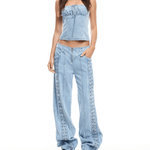 Daydream Tie Up Jeans - Endless - UAE Rental and Resale for Women's Fashion