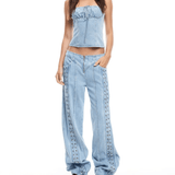 Daydream Tie Up Jeans - Endless - UAE Rental and Resale for Women's Fashion