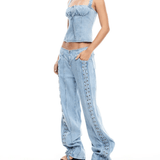 Daydream Tie Up Jeans - Endless - UAE Rental and Resale for Women's Fashion