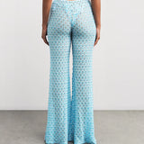 Metallic-Crochet Flared Trousers