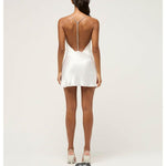 Deep V Pure Silk White Dress - Endless - UAE Rental and Resale for Women's Fashion