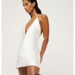 Deep V Pure Silk White Dress - Endless - UAE Rental and Resale for Women's Fashion