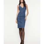 Denim Panneled Midi Dress - Endless - UAE Rental and Resale for Women's Fashion