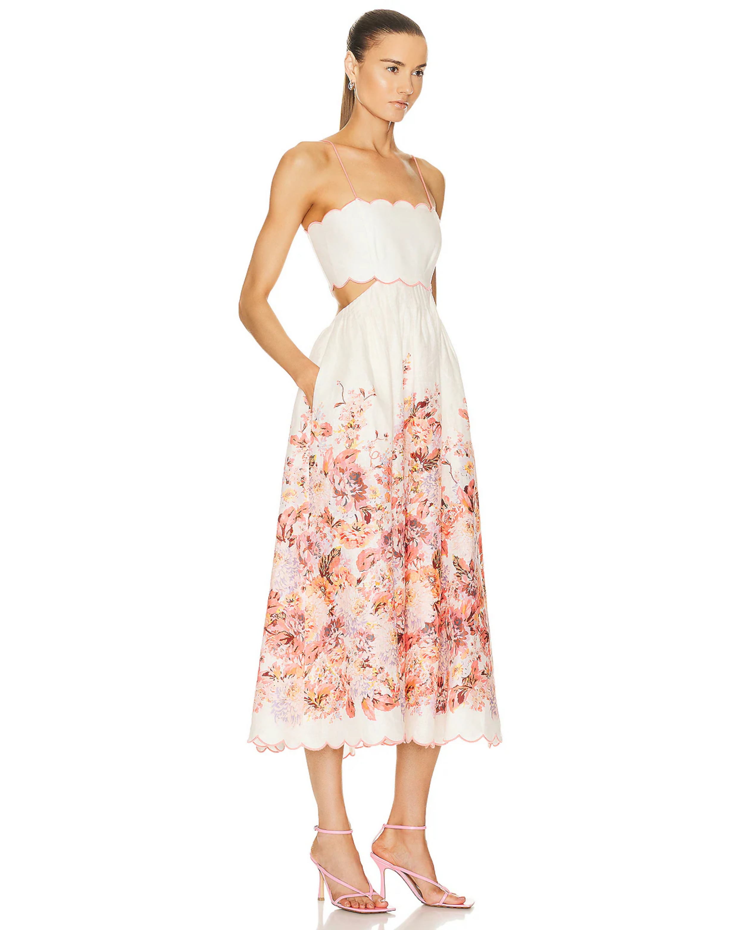 Devi Scallop Midi Dress - Endless - UAE Rental and Resale for Women's Fashion