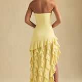 Diletta Ruffle-Trim Strapless Gown