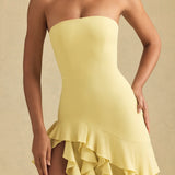 Diletta Ruffle-Trim Strapless Gown