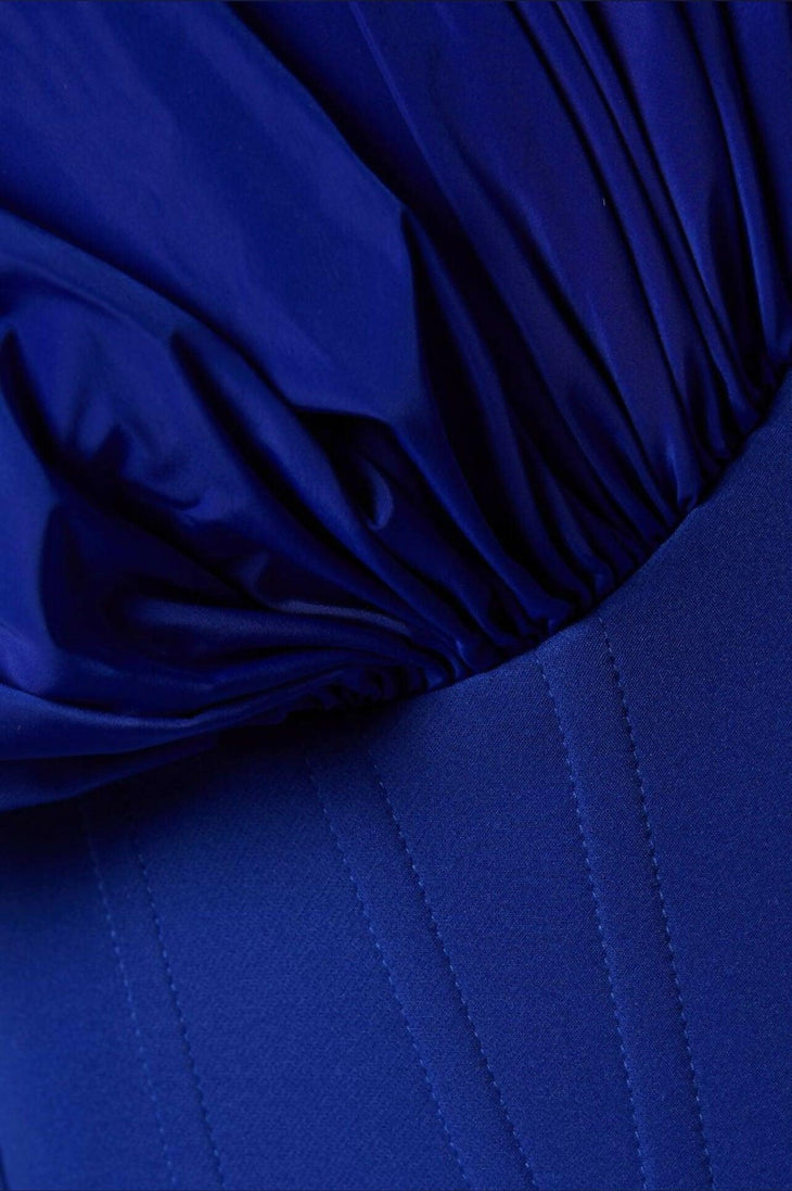 Dina Royal Blue Crepe And Taffeta Dress - Endless - UAE Rental and Resale for Women's Fashion
