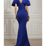 Dina Royal Blue Crepe And Taffeta Dress - Endless - UAE Rental and Resale for Women's Fashion
