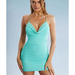 Dita Cowl Neck Embellished Strap Mini Dress - Endless - UAE Rental and Resale for Women's Fashion