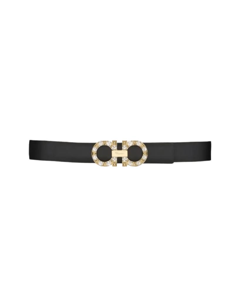 Donna Black with Gold Diamond Buckle Belt - Endless - UAE Rental and Resale for Women's Fashion