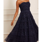 Dot Shimmer Tiered Gown - Endless - UAE Rental and Resale for Women's Fashion