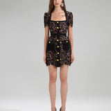 Guipure Lace Mini Dress