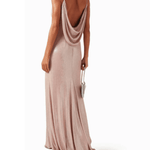 Draped Cowl Maxi Dress in Metallic-jersey - Endless - UAE Rental and Resale for Women's Fashion