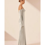 La Lune Off Shoulder Tie Maxi Dress