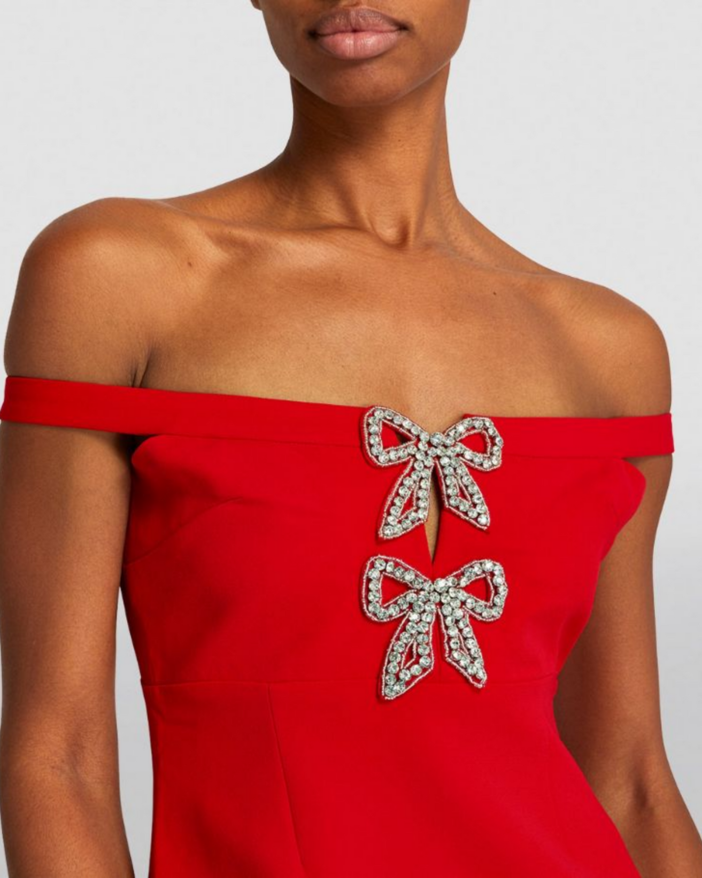 Embellished Bow-Detail Mini Dress