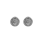 Barbados Earrings in silver featuring circular design with intricate lattice pattern and secure clip-back closure — Monday Swimwear | Endless UAE