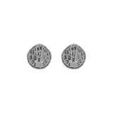 Barbados Earrings in silver featuring circular design with intricate lattice pattern and secure clip-back closure — Monday Swimwear | Endless UAE