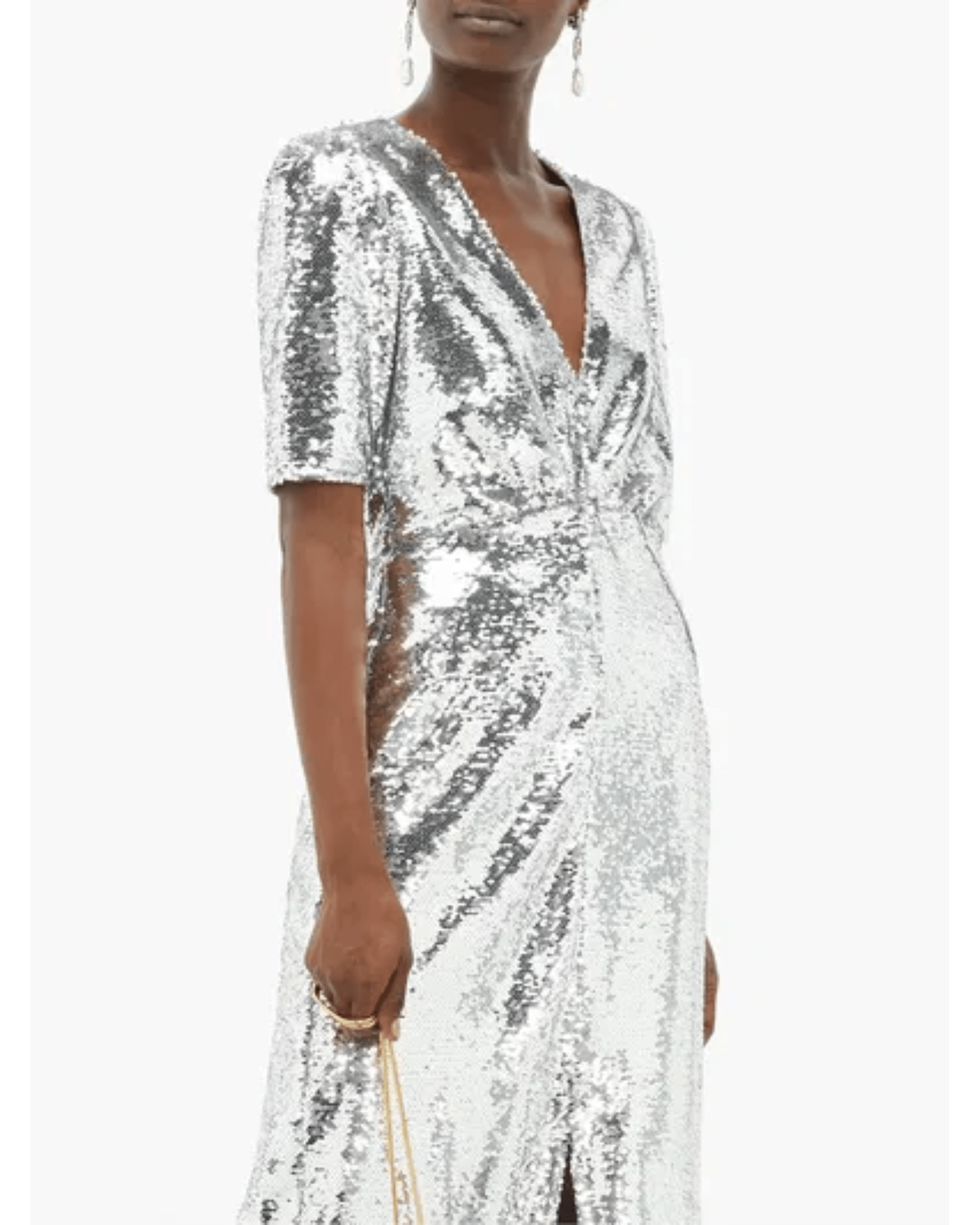 Eden V-Neck Sequinned Dress - Endless - UAE Rental and Resale for Women's Fashion