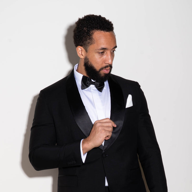 Classic black tuxedo jacket with bow tie and white shirt — Endless | Endless UAE