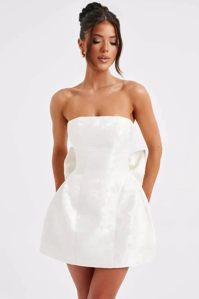 Elenora Mini Dress in Ivory - Endless - UAE Rental and Resale for Women's Fashion