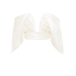 Elisetta Ivory Satin Plunge Off Shoulder Bustier - Endless - UAE Rental and Resale for Women's Fashion