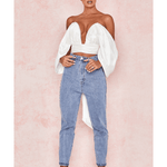 Elisetta Ivory Satin Plunge Off Shoulder Bustier - Endless - UAE Rental and Resale for Women's Fashion