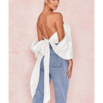 Elisetta Ivory Satin Plunge Off Shoulder Bustier - Endless - UAE Rental and Resale for Women's Fashion