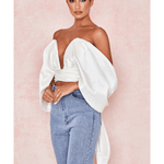 Elisetta Ivory Satin Plunge Off Shoulder Bustier - Endless - UAE Rental and Resale for Women's Fashion