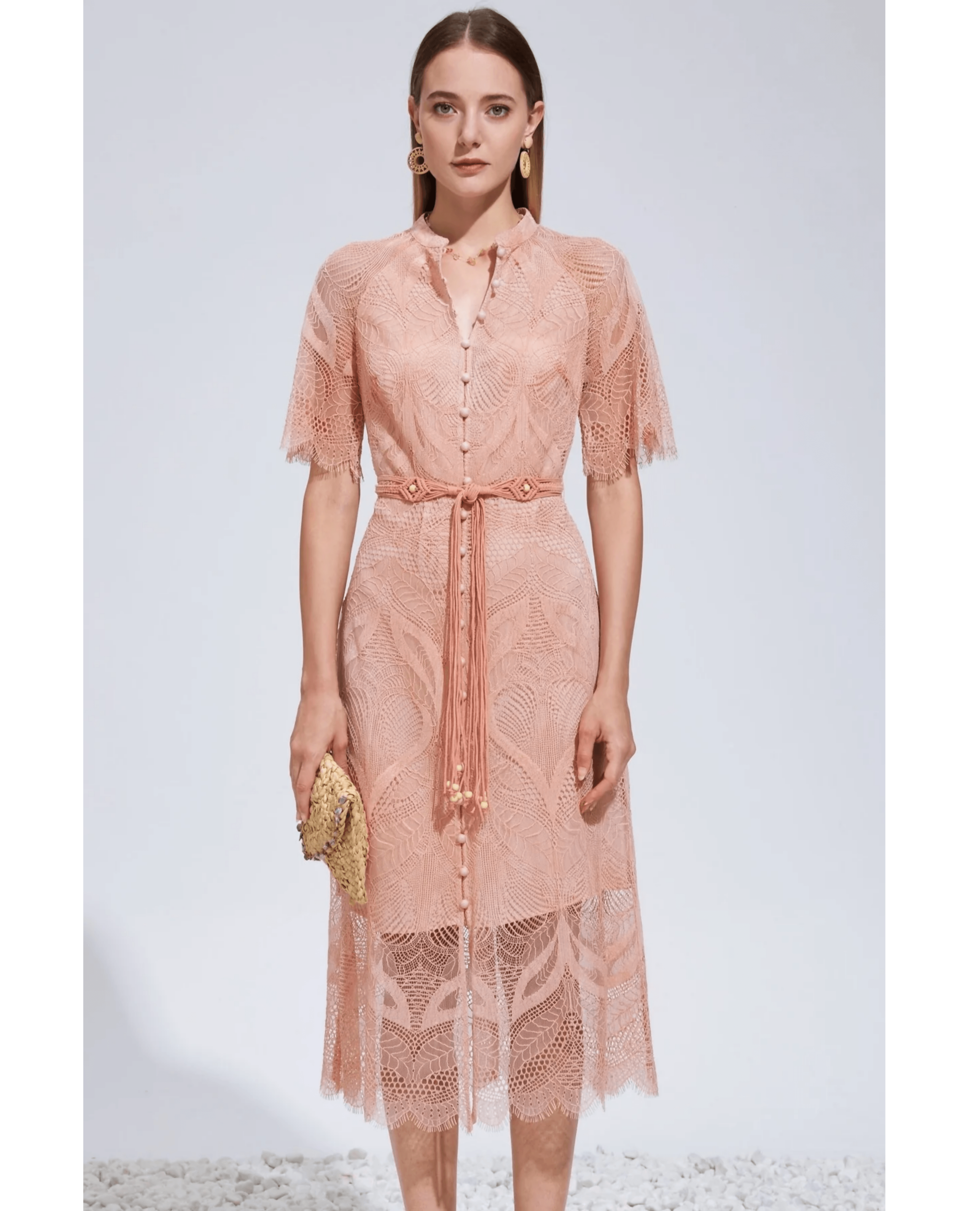 Ella Lace Midi Dress - Endless - UAE Rental and Resale for Women's Fashion