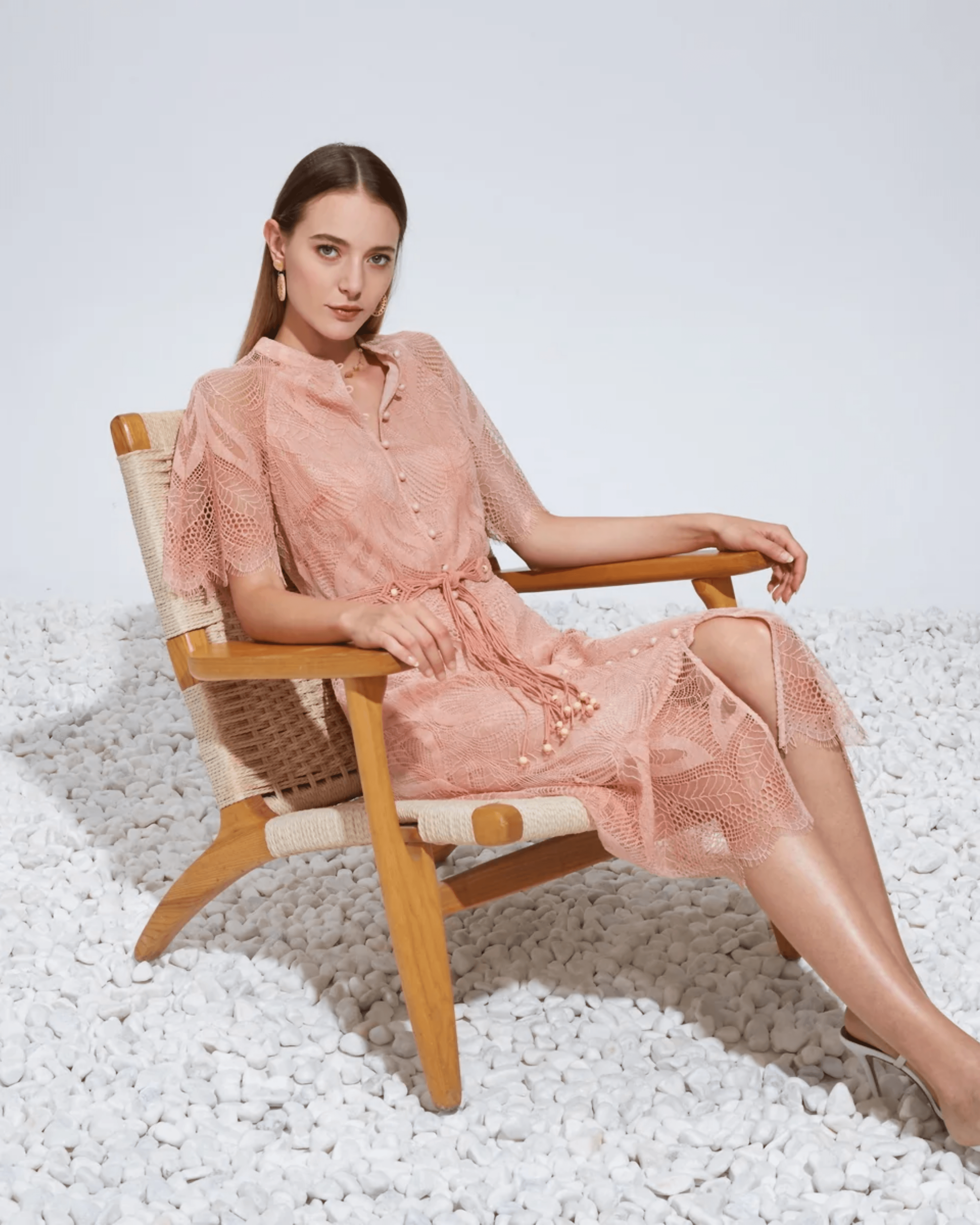 Ella Lace Midi Dress - Endless - UAE Rental and Resale for Women's Fashion
