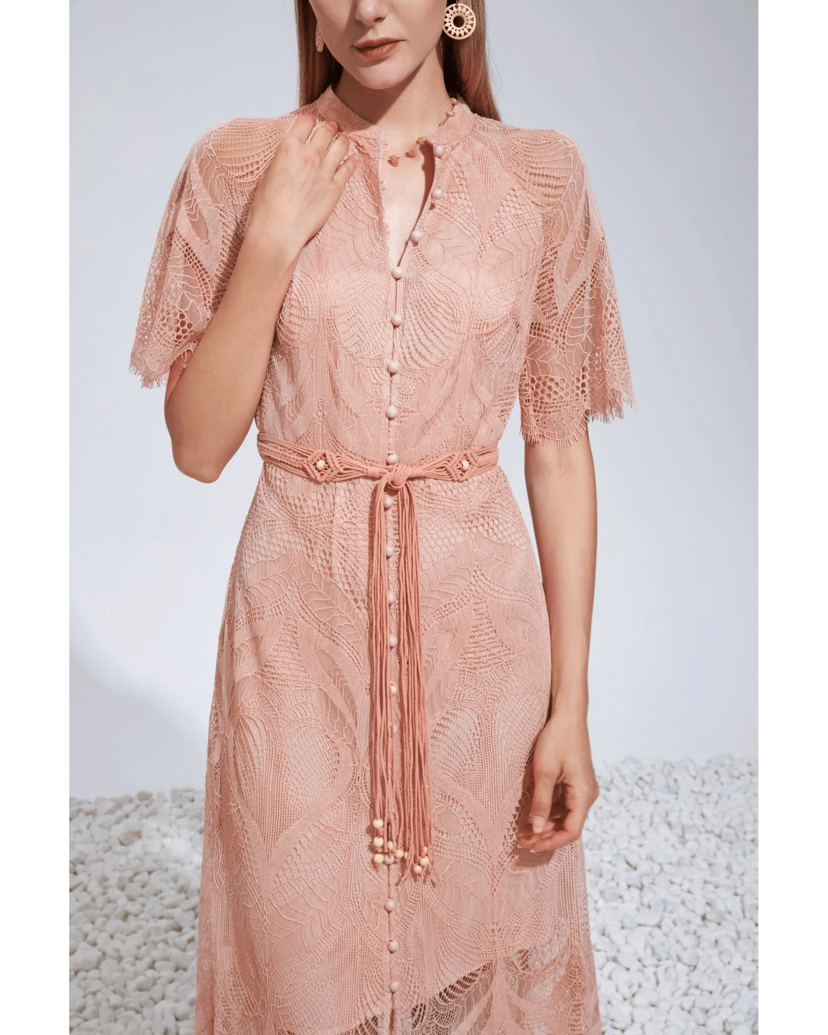 Ella Lace Midi Dress - Endless - UAE Rental and Resale for Women's Fashion
