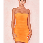 Ella Ruched Organza Mesh Mini Dress - Endless - UAE Rental and Resale for Women's Fashion