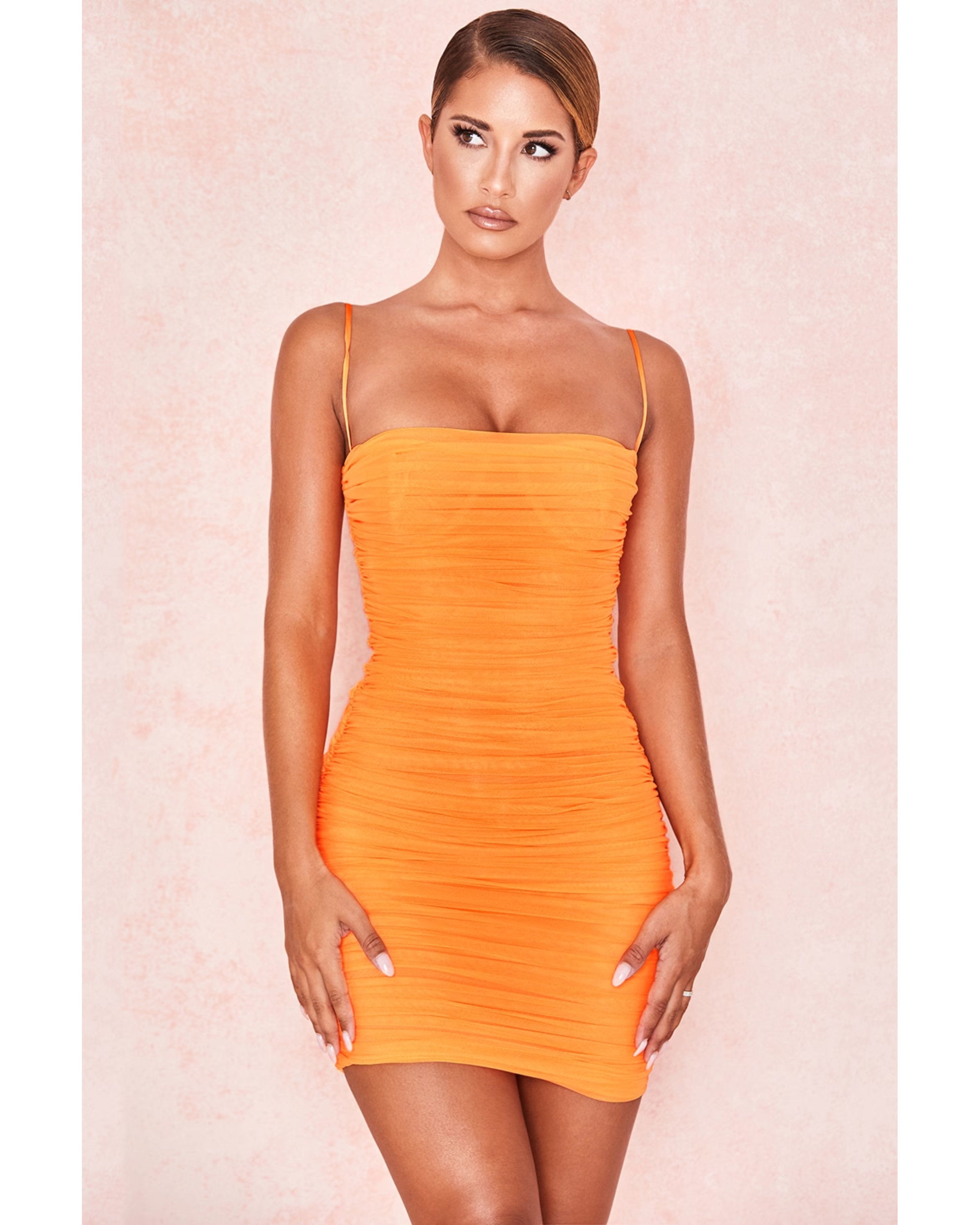 Ella Ruched Organza Mesh Mini Dress - Endless - UAE Rental and Resale for Women's Fashion